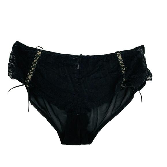 Adore Me Black Sheer Lace Hipster Lace Up Hip Detail Plus Size 3XL - Picture 7 of 8